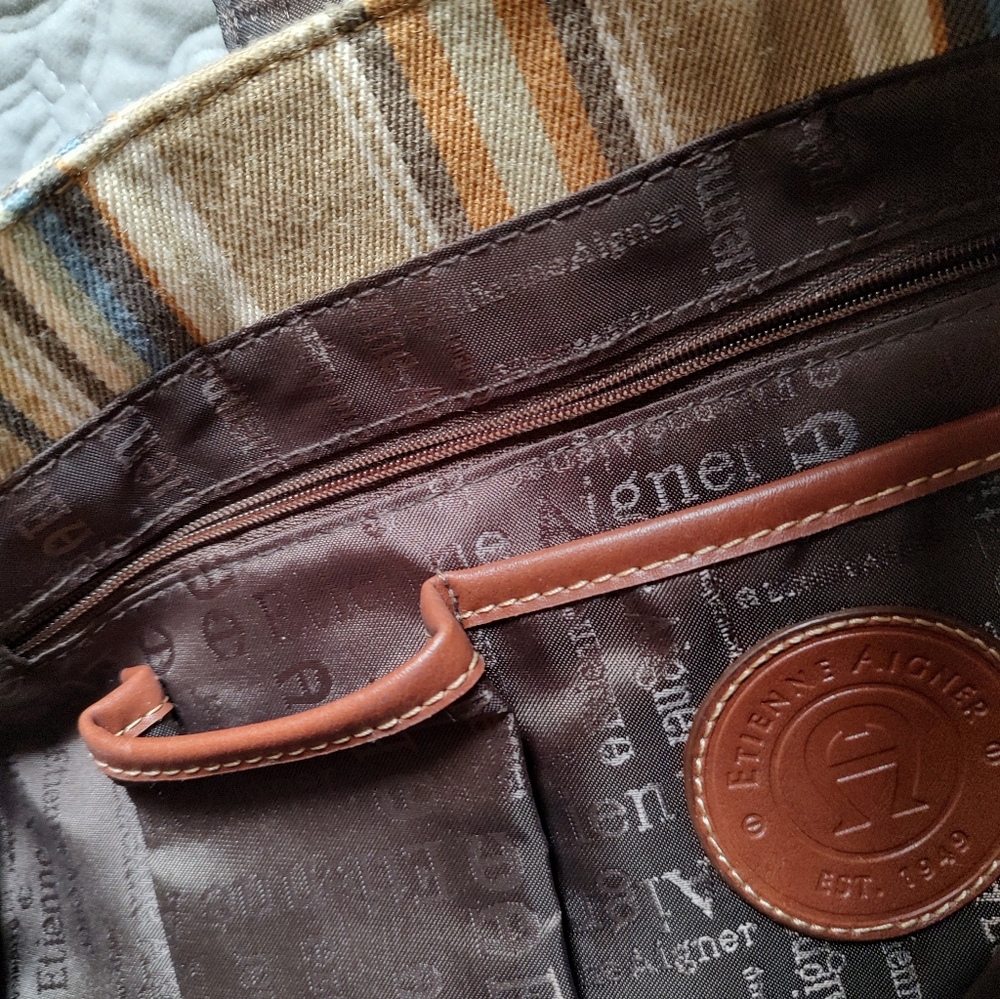 EUC Etienne Aigner Striped Tote - Picture 8 of 12